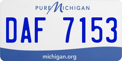 MI license plate DAF7153