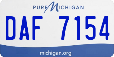 MI license plate DAF7154