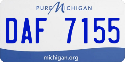 MI license plate DAF7155