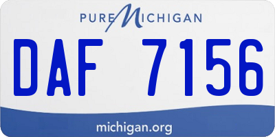 MI license plate DAF7156