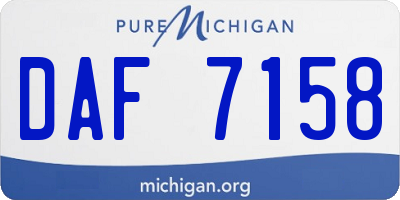 MI license plate DAF7158