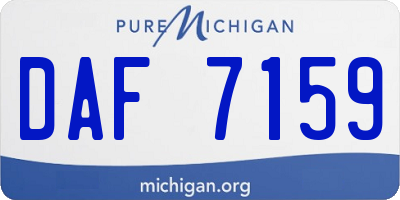 MI license plate DAF7159