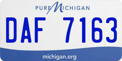 MI license plate DAF7163