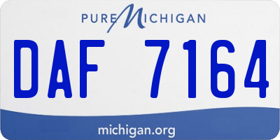 MI license plate DAF7164