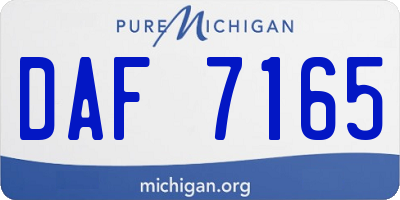 MI license plate DAF7165