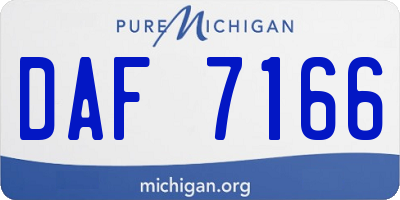 MI license plate DAF7166