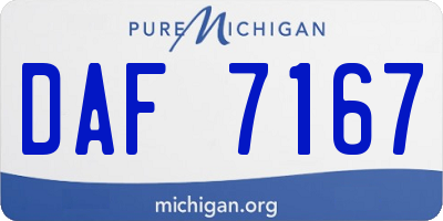 MI license plate DAF7167