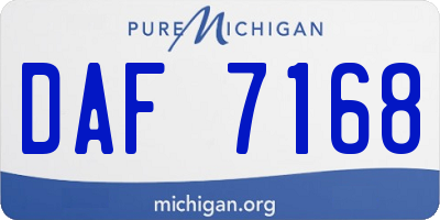 MI license plate DAF7168