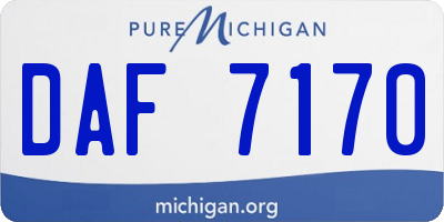 MI license plate DAF7170