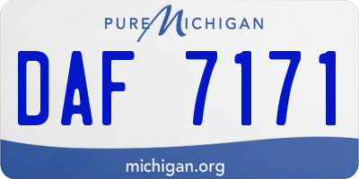 MI license plate DAF7171