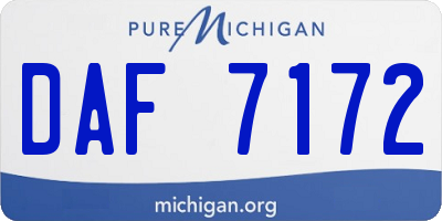 MI license plate DAF7172