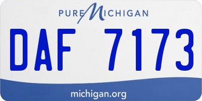 MI license plate DAF7173