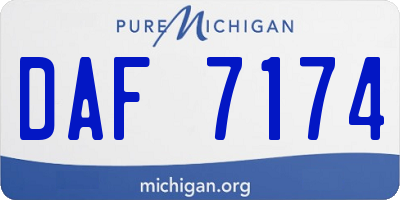MI license plate DAF7174
