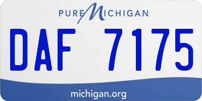 MI license plate DAF7175