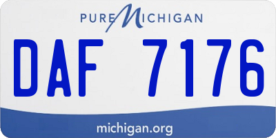 MI license plate DAF7176