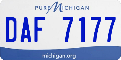 MI license plate DAF7177