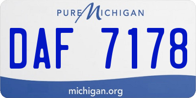 MI license plate DAF7178
