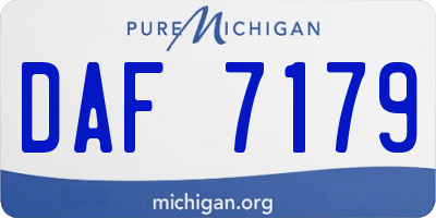 MI license plate DAF7179