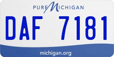 MI license plate DAF7181