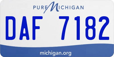MI license plate DAF7182