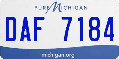 MI license plate DAF7184