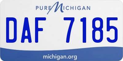 MI license plate DAF7185