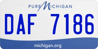 MI license plate DAF7186