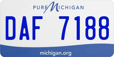 MI license plate DAF7188