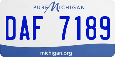 MI license plate DAF7189