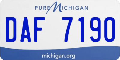 MI license plate DAF7190