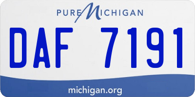 MI license plate DAF7191