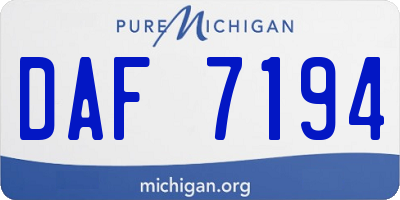 MI license plate DAF7194