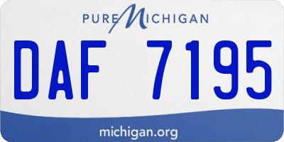 MI license plate DAF7195