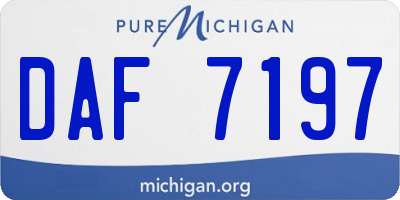 MI license plate DAF7197