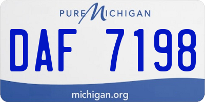 MI license plate DAF7198