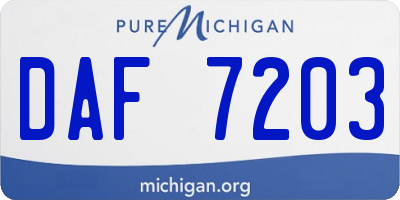 MI license plate DAF7203