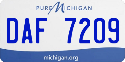 MI license plate DAF7209