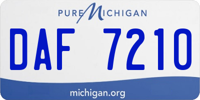 MI license plate DAF7210