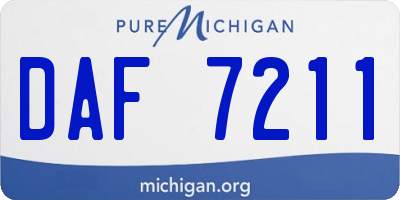 MI license plate DAF7211