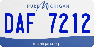 MI license plate DAF7212