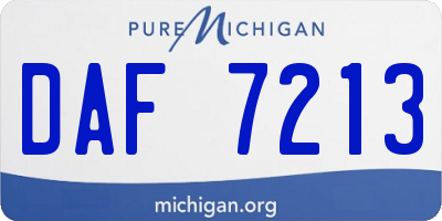 MI license plate DAF7213