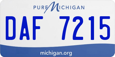 MI license plate DAF7215