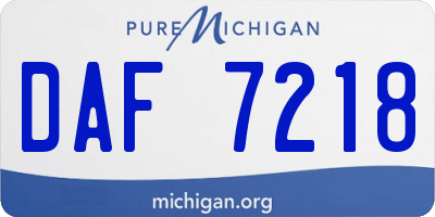 MI license plate DAF7218