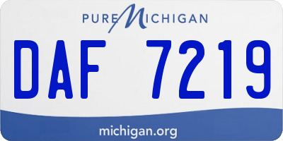 MI license plate DAF7219