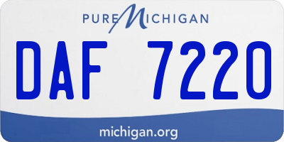 MI license plate DAF7220