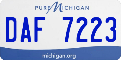 MI license plate DAF7223