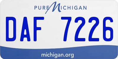 MI license plate DAF7226
