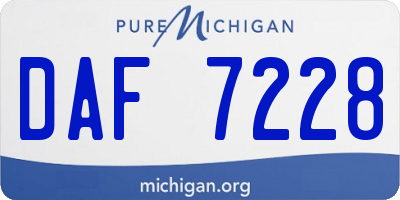 MI license plate DAF7228