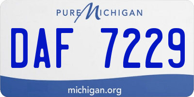 MI license plate DAF7229
