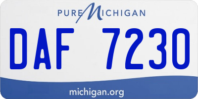 MI license plate DAF7230